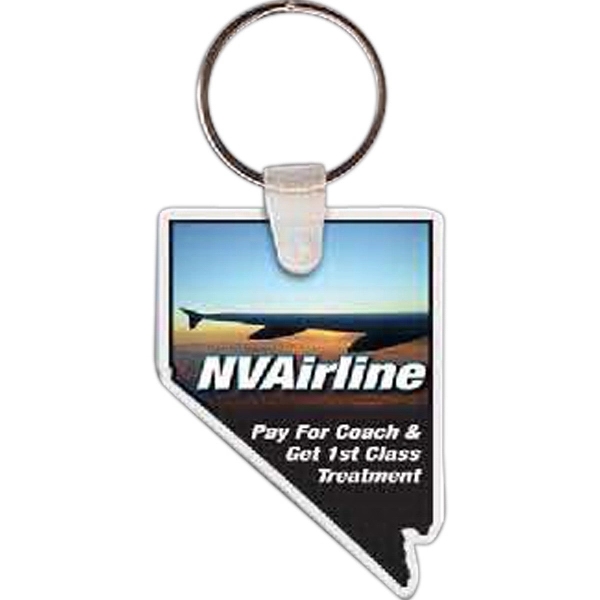 Full color Nevada shaped key tag that measures 1.56" x 2.14"... from ASI 56100 Gemini Ind Inc / Gemini Line™