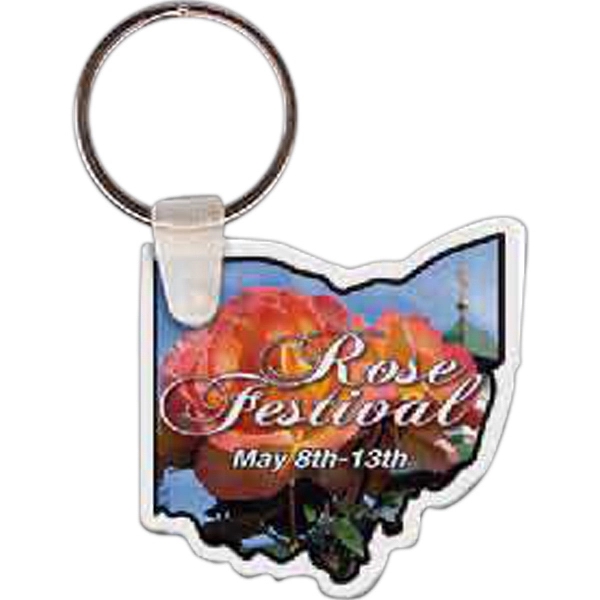 Full color Ohio shaped key tag that measures 1.79" x 1.79"... from ASI 56100 Gemini Ind Inc / Gemini Line™