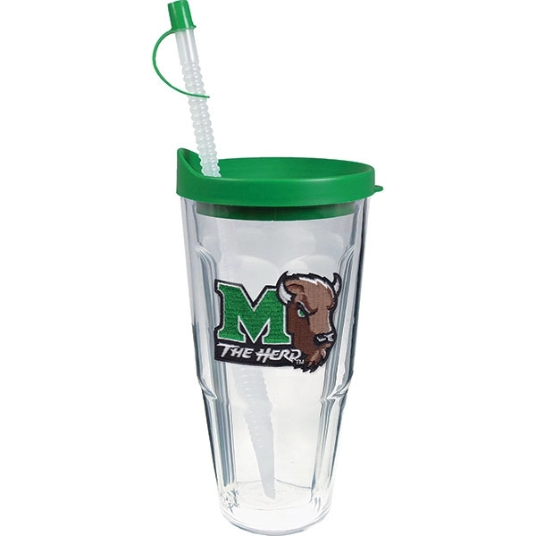 Thermal Double Wall Tumbler w/7 thread color Embroidered Emblem, USA Made... from ASI 61952 Howw Mfg Co Inc / Howw USA