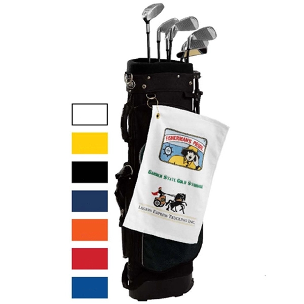 11" x 18" mid weight velour hemmed golf towel.... from ASI 90913 Terry Town