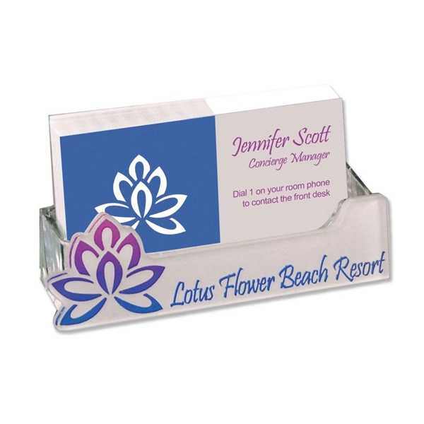 Customizable business card holder made from 1/8" clear acrylic.... from ASI 72521 Morris Magnets / Laser Cuts