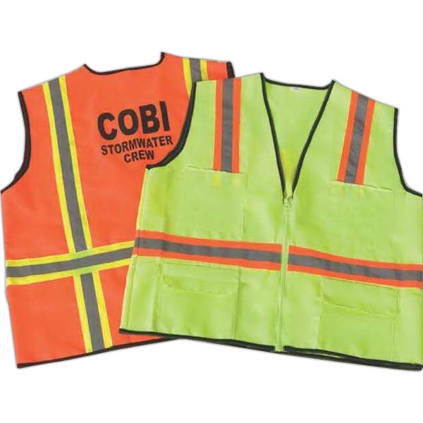 Deluxe safety vest with 4 pen pockets and 3 additional front... from ASI 41630 Brave USA / Brave USA