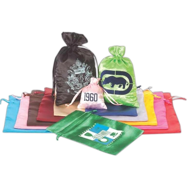 Satin drawstring bag with satin ribbon drawstring, imported. Multiple sizes available.... from ASI 41630 Brave USA / Brave USA