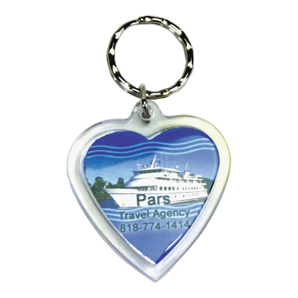 1 3/4" x 1 3/4" heart shaped keyring made of acrylic.... from ASI 57655 STOPNGO Line