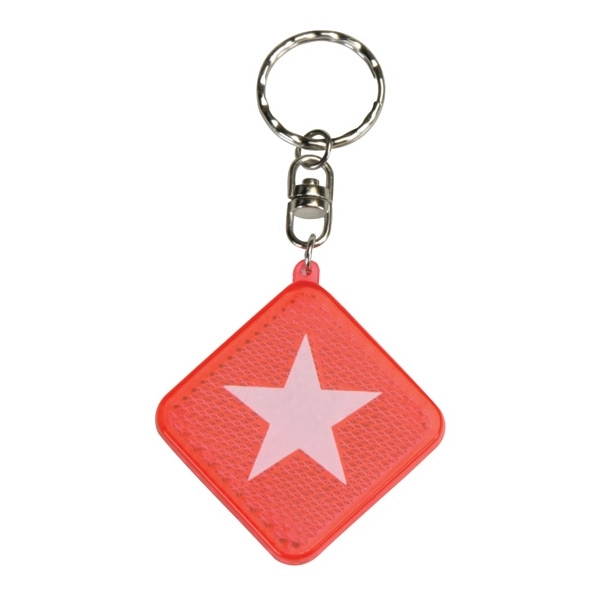 1 3/4" x 1 3/4" keyring with a square diamond shape... from ASI 57655 STOPNGO Line
