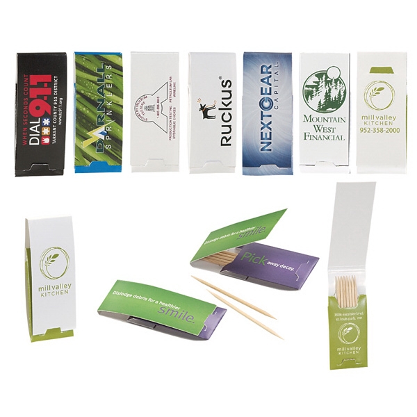 Toothpick booklet with 7 toothpicks and 4 color process printing.... from ASI 57655 STOPNGO Line / STOPNGO LINE (TM)