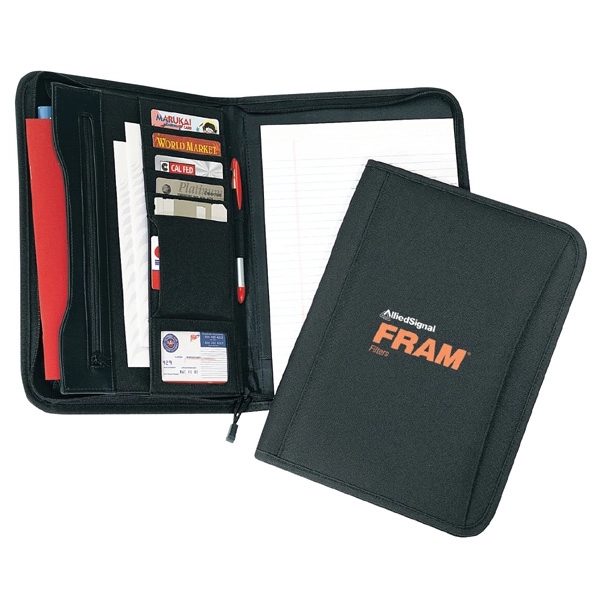 Zipper padded portfolio with a memo pad and several pockets and... from ASI 57655 STOPNGO Line
