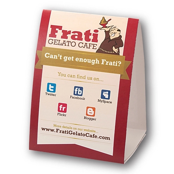 Table tent made of heavyweight 11 pt. glossy cover stock.... from ASI 57655 STOPNGO Line