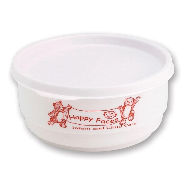 Baby bowl with snap on lid and slip free bottom, 16oz.... from ASI 88310 Southeast Plastics / SE Line/SE Little Line