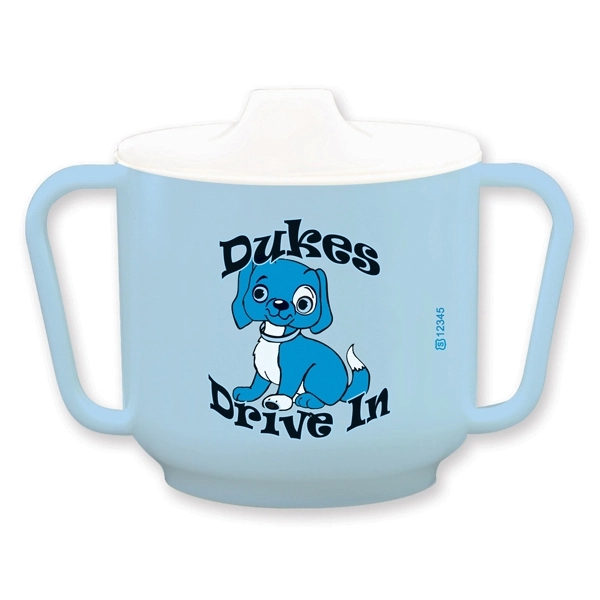 Children's two handled cup with push on tight lid keeps spills... from ASI 88310 Southeast Plastics / SE Line/SE Little Line
