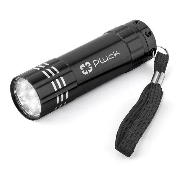 15/16" x 3 1/2" aluminum flashlight with a push button, ribbed... from ASI 88060 Snugz/USA Inc / Sweda®