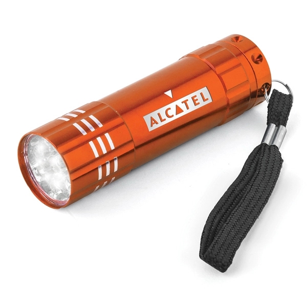 15/16" x 3 1/2" aluminum flashlight with a push button, ribbed... from ASI 88060 Snugz/USA Inc / Sweda®