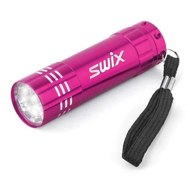 15/16" x 3 1/2" aluminum flashlight with a push button, ribbed... from ASI 88060 Snugz/USA Inc / Sweda®