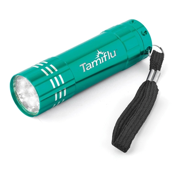 15/16" x 3 1/2" aluminum flashlight with a push button, ribbed... from ASI 88060 Snugz/USA Inc / Sweda®