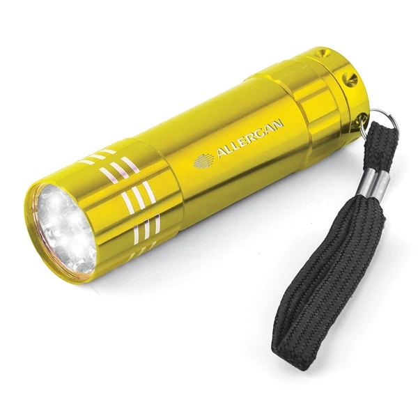 15/16" x 3 1/2" aluminum flashlight with a push button, ribbed... from ASI 88060 Snugz/USA Inc / Sweda®