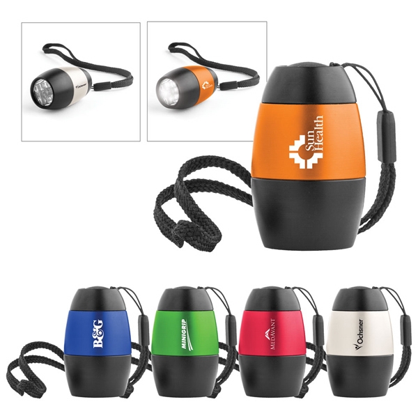 Mini flashlight with chubby matte black body,  push button and... from ASI 90305 ZZ Merged - Sweda Company LLC / Sweda 