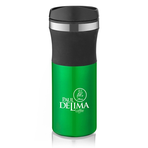 16 oz. double-walled travel mug with plastic liner insulation and black... from ASI 88060 Snugz/USA Inc / Sweda®
