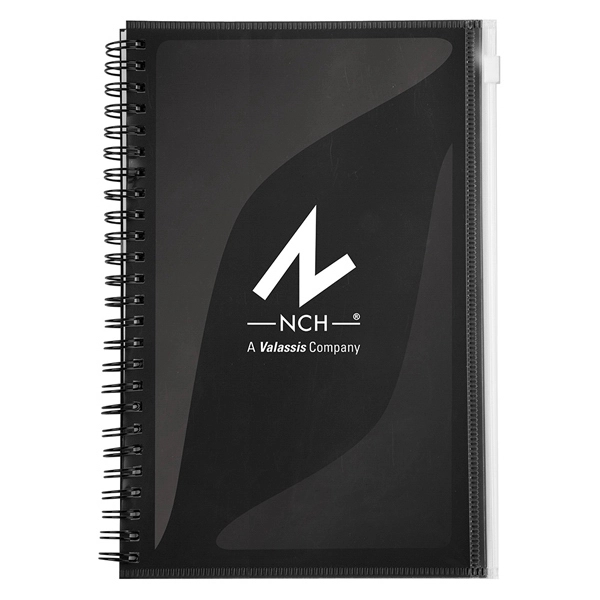 5 3/4" x 8 3/4" spiral-bound journal book with attached Ziploc®... from ASI 88060 Snugz/USA Inc / Sweda®