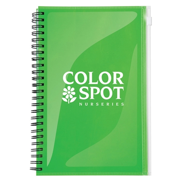 5 3/4" x 8 3/4" spiral-bound journal book with attached Ziploc®... from ASI 88060 Snugz/USA Inc / Sweda®