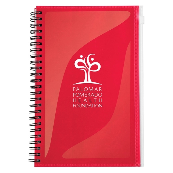 5 3/4" x 8 3/4" spiral-bound journal book with attached Ziploc®... from ASI 88060 Snugz/USA Inc / Sweda®