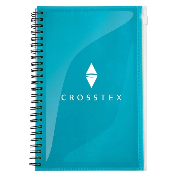 5 3/4" x 8 3/4" spiral-bound journal book with attached Ziploc®... from ASI 88060 Snugz/USA Inc / Sweda®