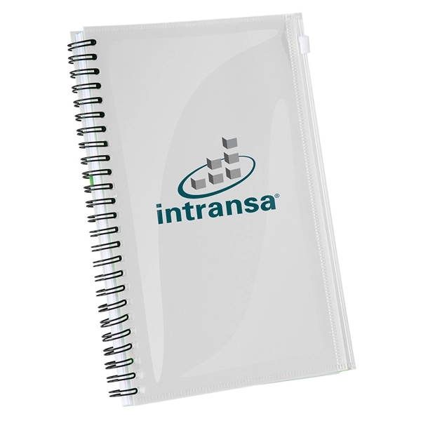 5 3/4" x 8 3/4" spiral-bound journal book with attached Ziploc®... from ASI 88060 Snugz/USA Inc / Sweda®