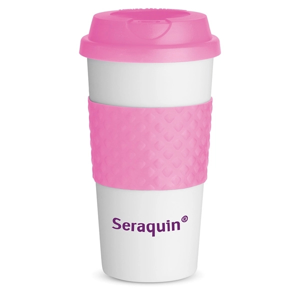 16 oz. BPA free white coffee cup with double-wall insulation, silicone... from ASI 88060 Snugz/USA Inc / Sweda®