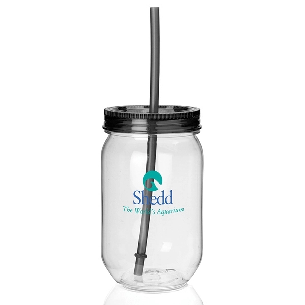 22 ounce capacity acrylic mason jar-styled tumbler with screw on lid... from ASI 88060 Snugz/USA Inc / Sweda®