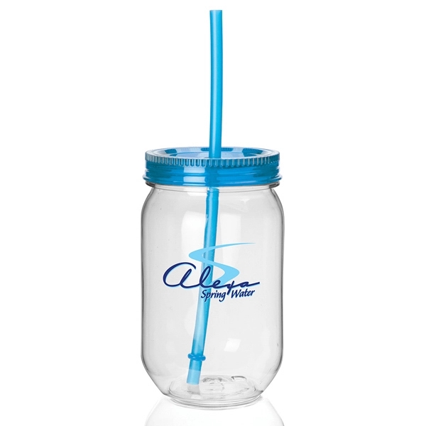 22 ounce capacity acrylic mason jar-styled tumbler with screw on lid... from ASI 88060 Snugz/USA Inc / Sweda®