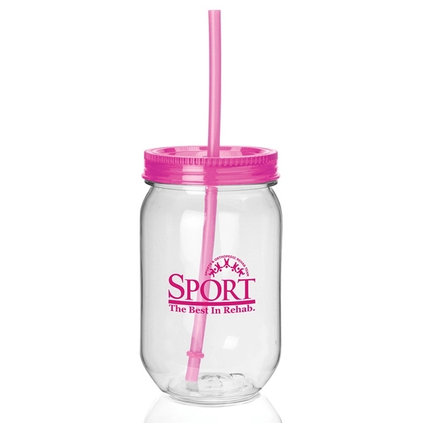 22 ounce capacity acrylic mason jar-styled tumbler with screw on lid... from ASI 88060 Snugz/USA Inc / Sweda®