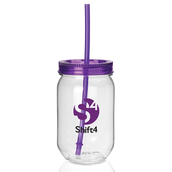 22 ounce capacity acrylic mason jar-styled tumbler with screw on lid... from ASI 88060 Snugz/USA Inc / Sweda®