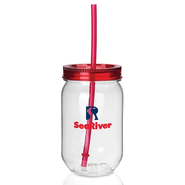 22 ounce capacity acrylic mason jar-styled tumbler with screw on lid... from ASI 88060 Snugz/USA Inc / Sweda®