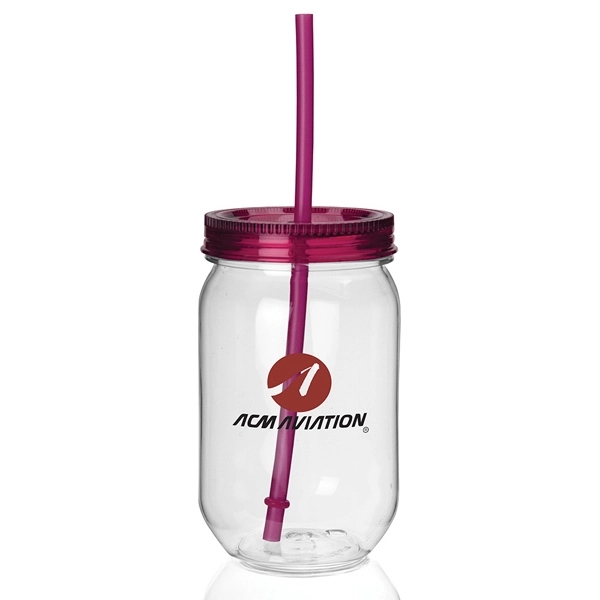 22 ounce capacity acrylic mason jar-styled tumbler with screw on lid... from ASI 88060 Snugz/USA Inc / Sweda®