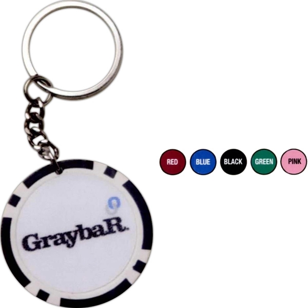 8 stripe poker chip key rings.... from ASI 63500 Jomar Industries Inc / Poker Chip