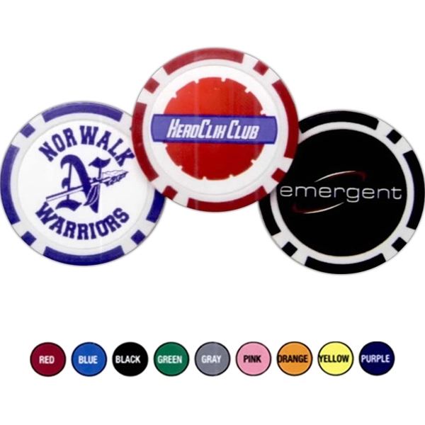 Vibrant full color poker chips with custom  inlay.... from ASI 63500 Jomar Industries Inc / Poker Chip