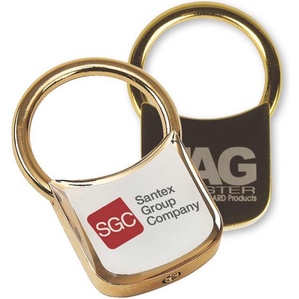 Gold plated zinc alloy key holder with dome.... from ASI 48500 Dard Products / Tag Master 