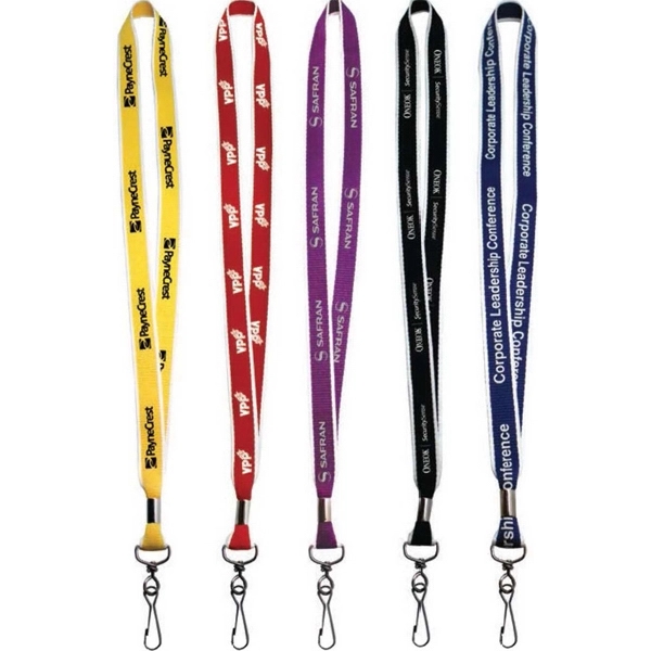 1" White border silk screen lanyard with 5 end attachment choices.... from ASI 49470 DEVARA