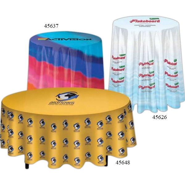 Premium quality polyester round table throw measuring 30" Dia. x 42"... from ASI 66390 LarLu