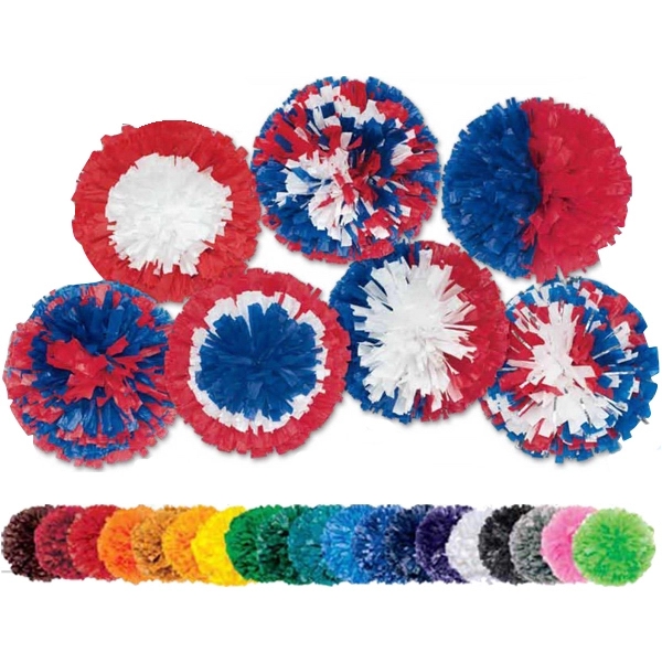 4" 3-color side-by-side vinyl show pom with hidden handle and .75"... from ASI 66390 LarLu
