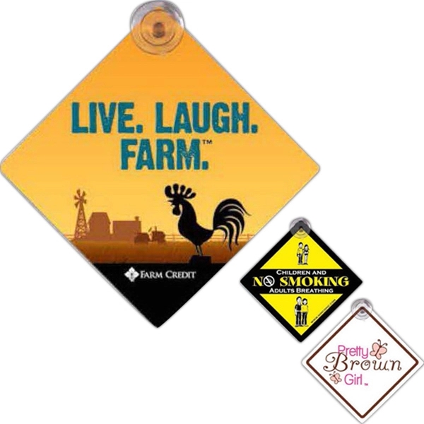 On-board sign measuring 5" x 5" with a suction cup assembled.... from ASI 66390 LarLu