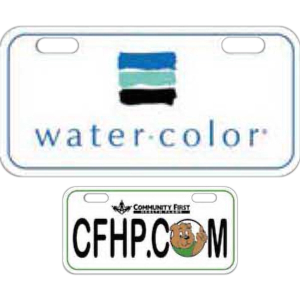 Mini license plate made of polystyrene material measuring 2.5" x 5".... from ASI 66390 LarLu