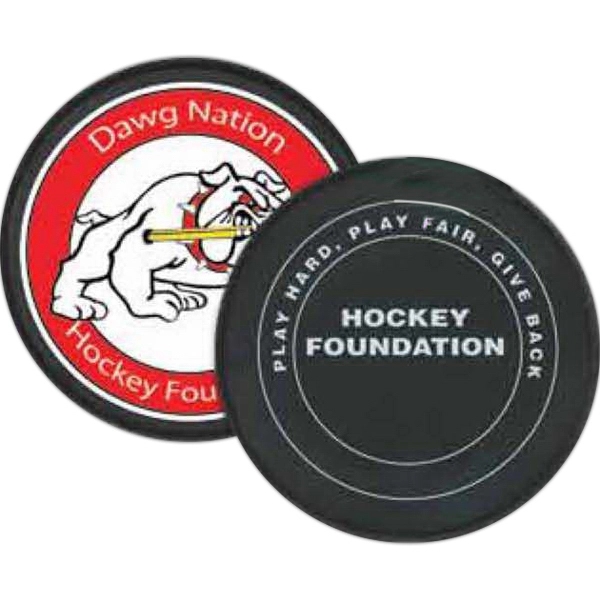 Printed hockey puck made of imported materials for commemorative use.... from ASI 66390 LarLu