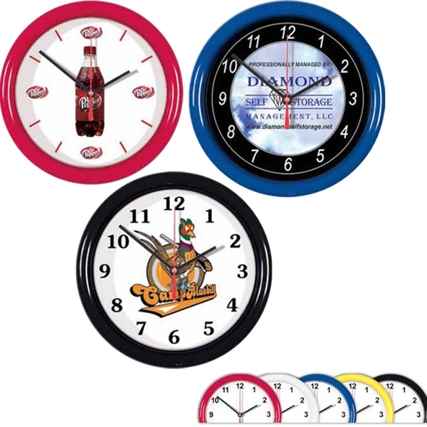 Wall clock measuring 8.5" diameter with polystyrene case and clear lens.... from ASI 66390 LarLu / Display-Tec