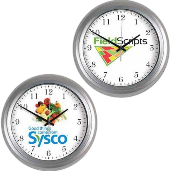 Round wall clock made of metal measuring 10.25" with a black... from ASI 66390 LarLu / Display-Tec