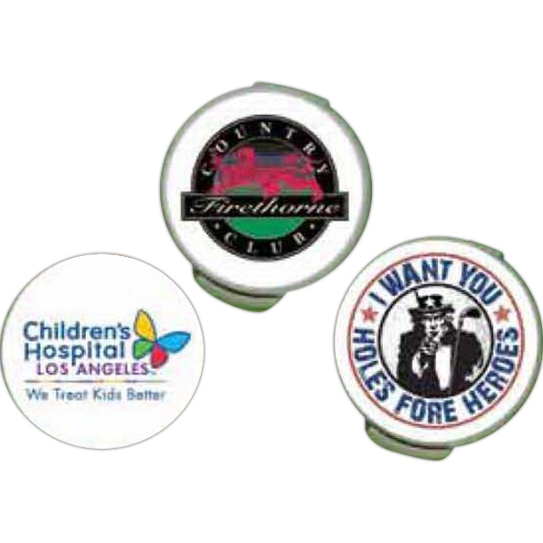 Metal hat clip with matte nickel finish and 1" diameter removable... from ASI 66390 LarLu