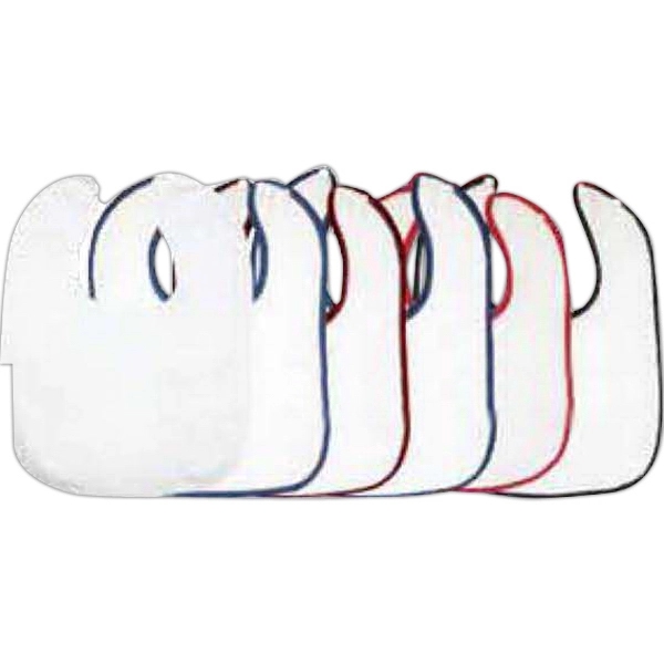 White terry cloth baby bib measuring 10" x 13" with a... from ASI 66390 LarLu