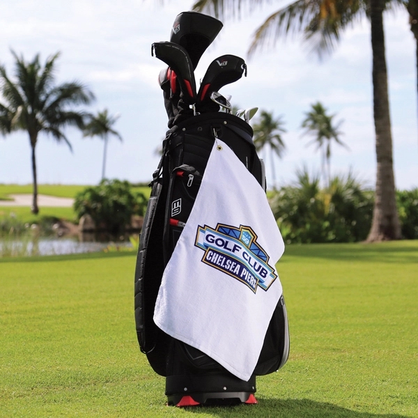 100% cotton hemmed, lightweight golf towel that measures 15" x 24"... from ASI 79750 Pro Towels