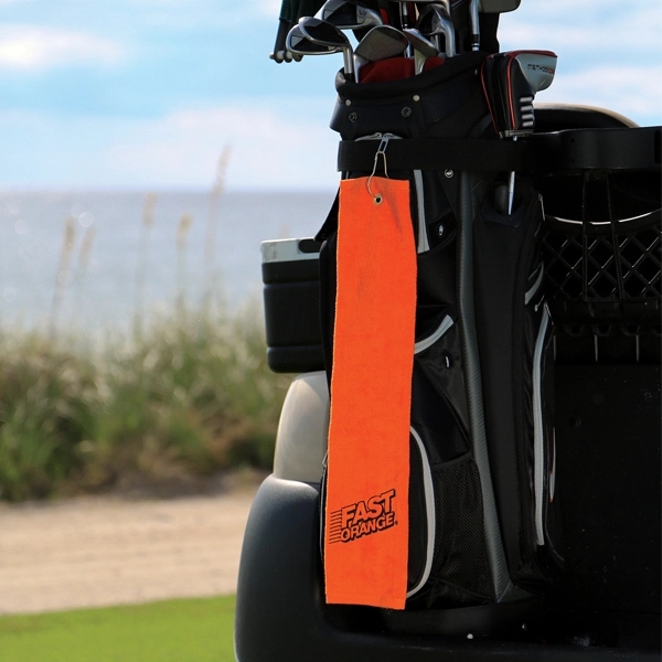 15" x 24" hemmed, lightweight golf towel made of 100% cotton... from ASI 79750 Pro Towels