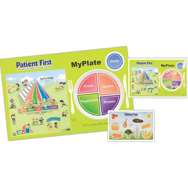 11" x 17" laminate kids placemat with "Healthy Eating" USDA meal... from ASI 44830 The Chest