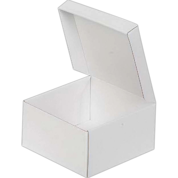6" x 6 3/8" x 3 3/8" E-flute corrugate fold above... from ASI 44830 The Chest